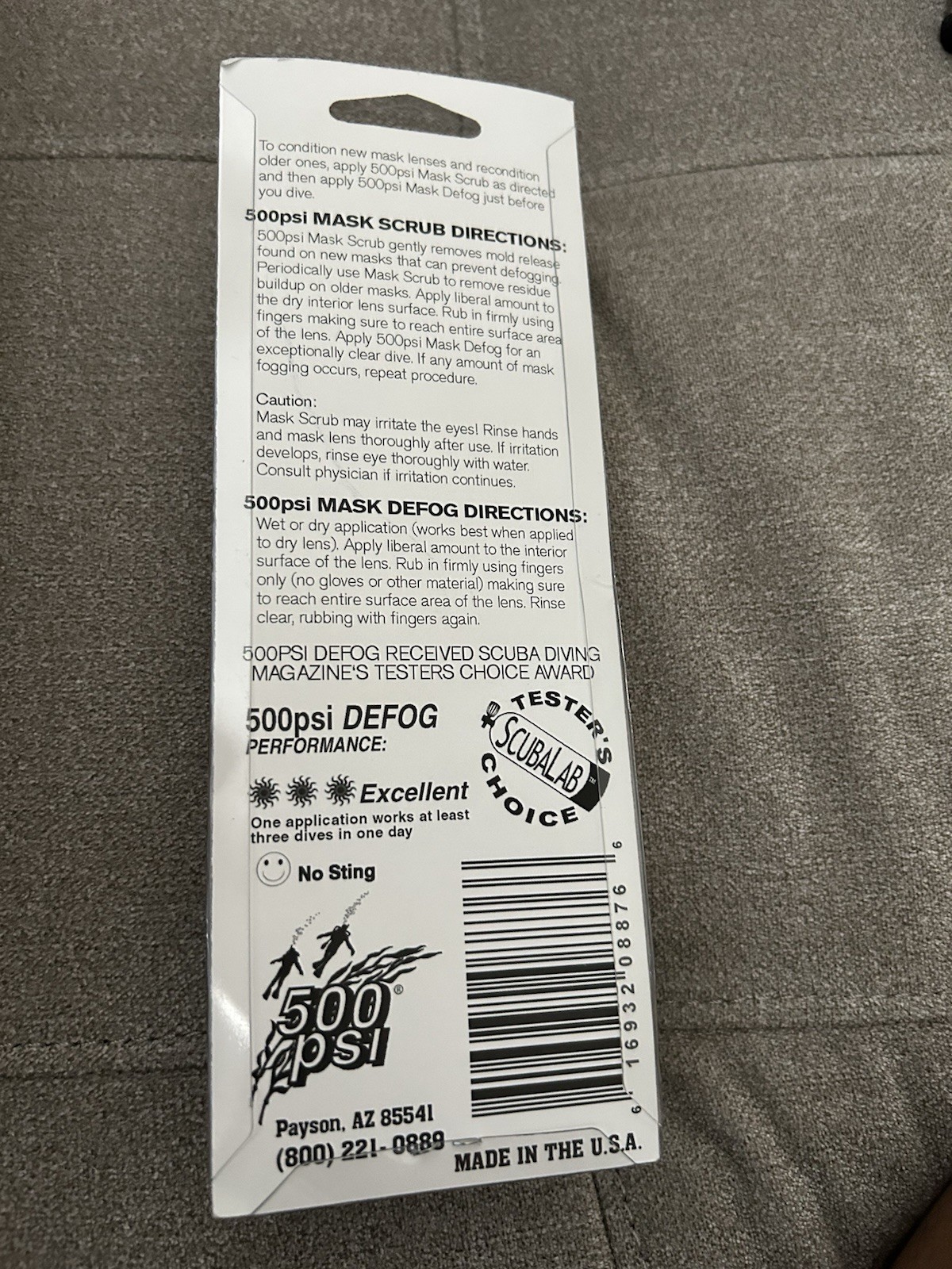 scuba mask defog / scrub combo pack