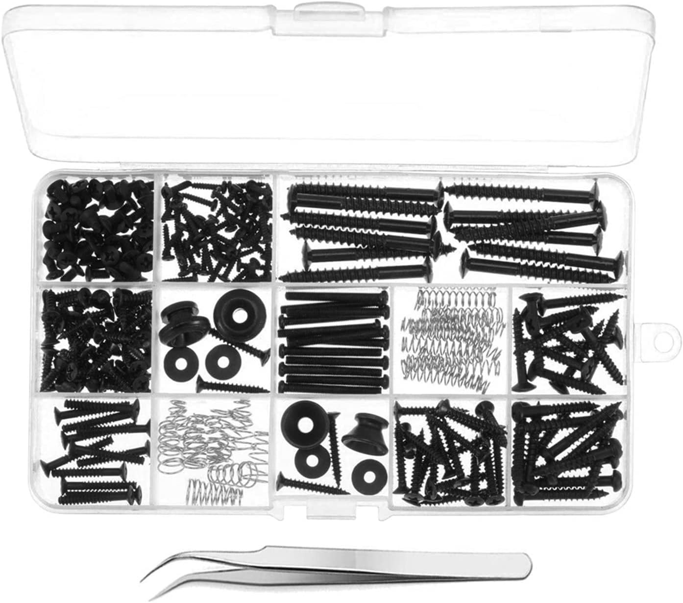 Guitar Screws Kit for Electric Bridge, Pickup, Pickguard, Tuner, black