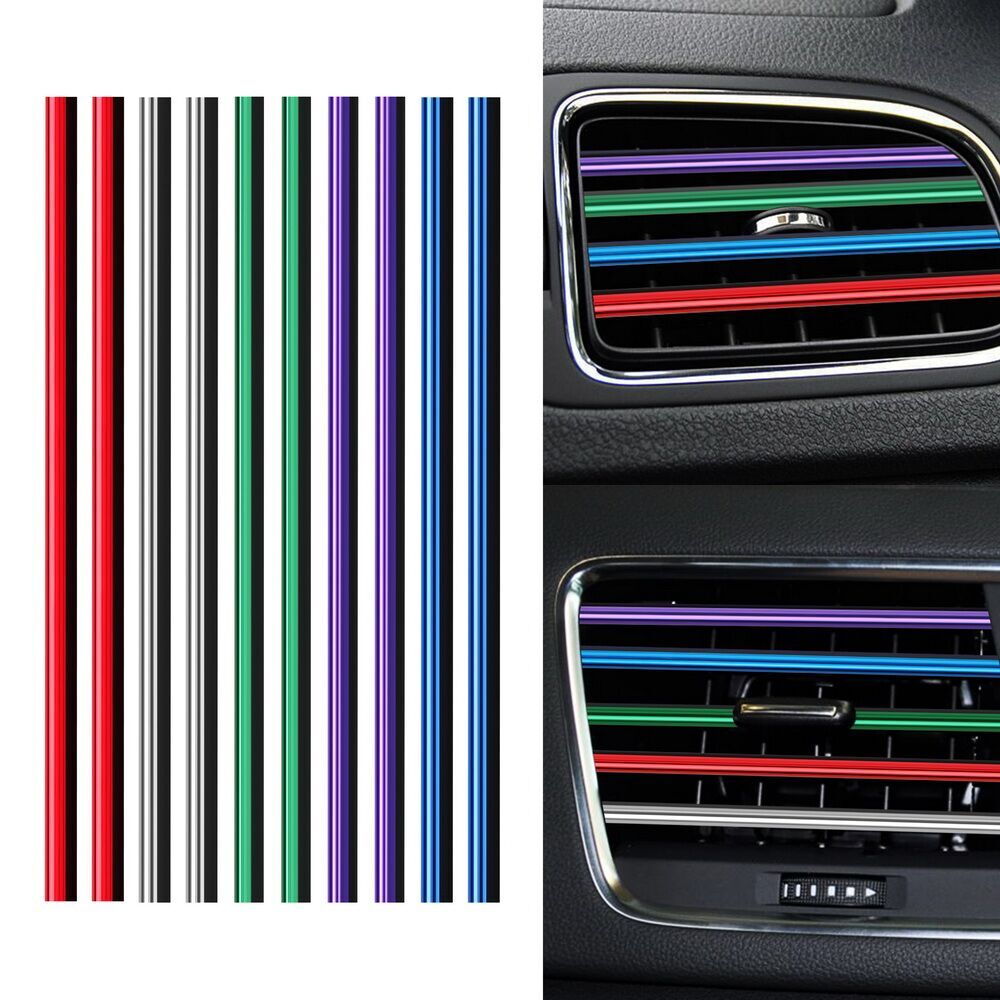 10X Car Truck Air Conditioner Outlet Vent Decoration Strip Interior Accessories