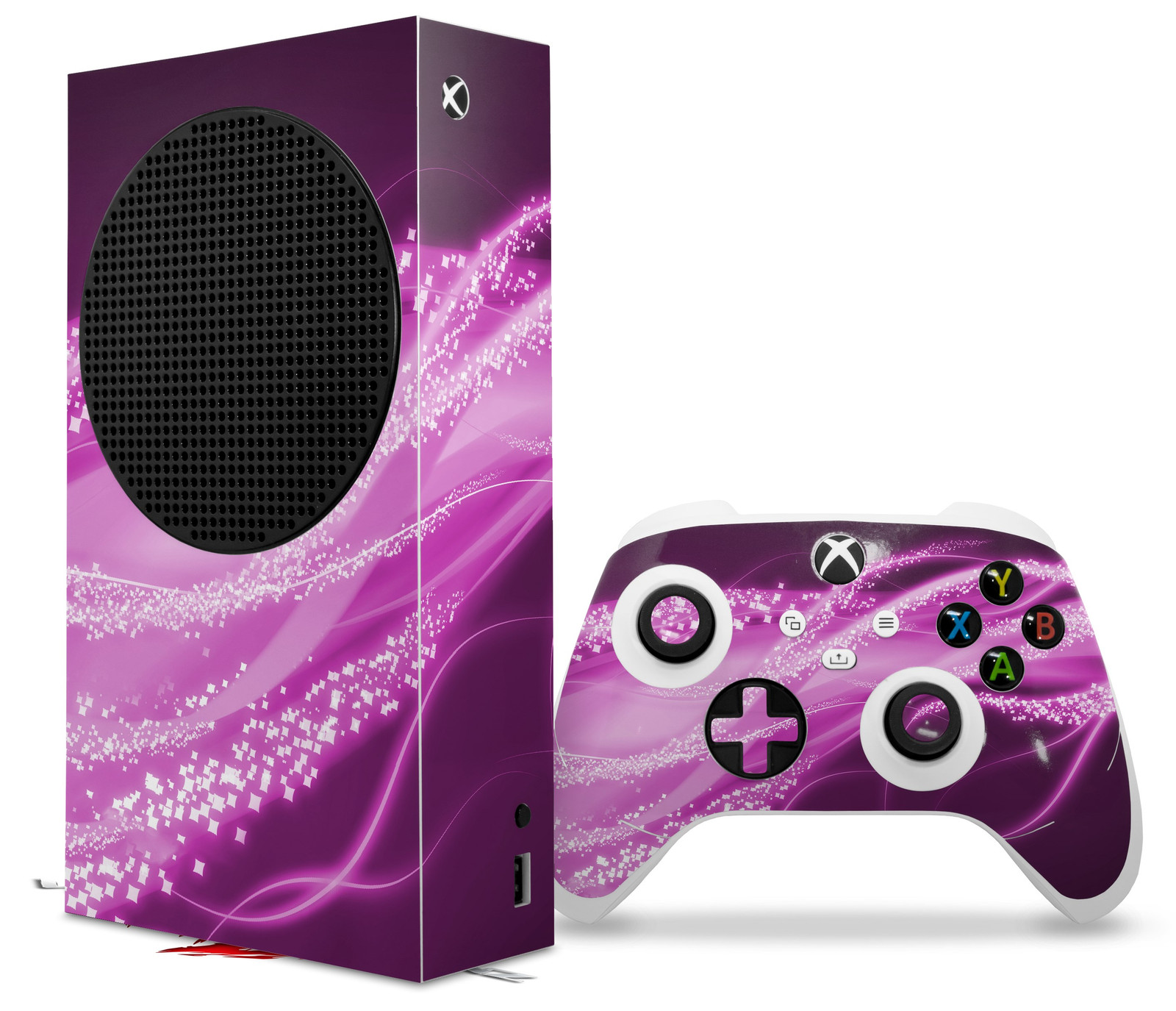Skin Wrap for XBOX Series S Console Controller Mystic Vortex Hot Pink