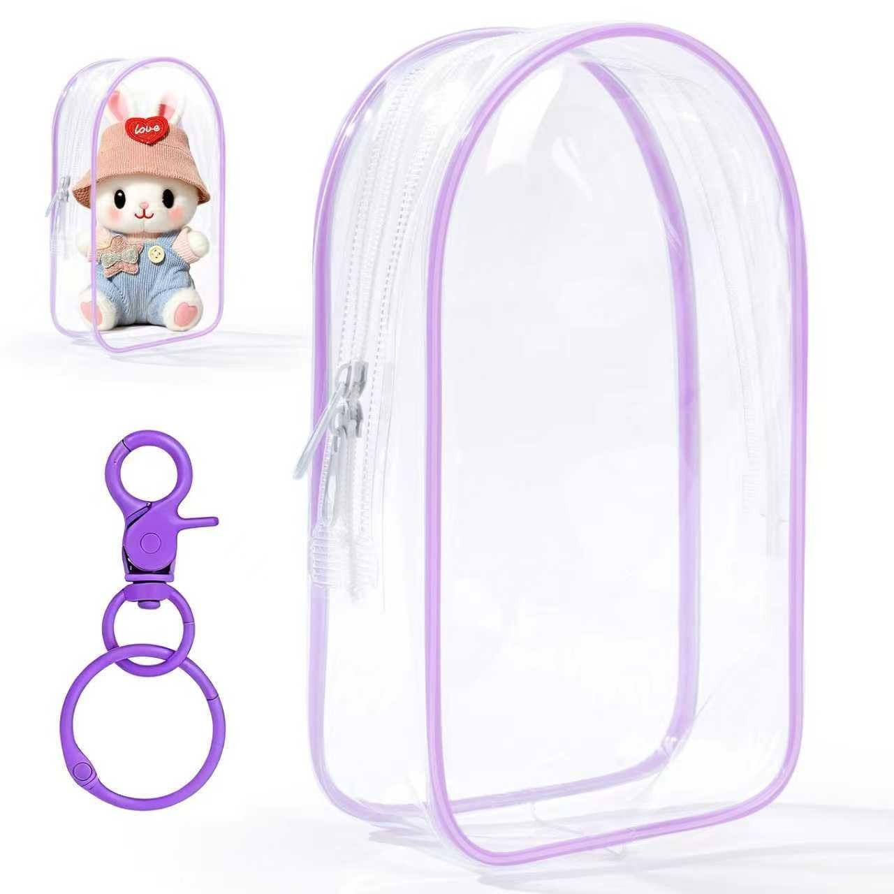 Clear Figure Display Case for Plush Storage Bag PVC Hanging Cover Pouch