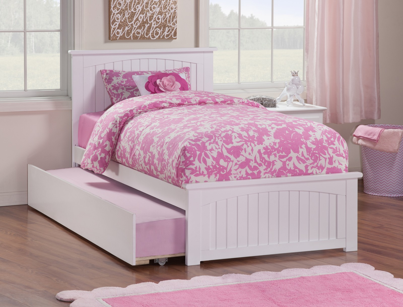 AFI Nantucket Platform Bed with Matching Footboard and Turbo Charger with Urban