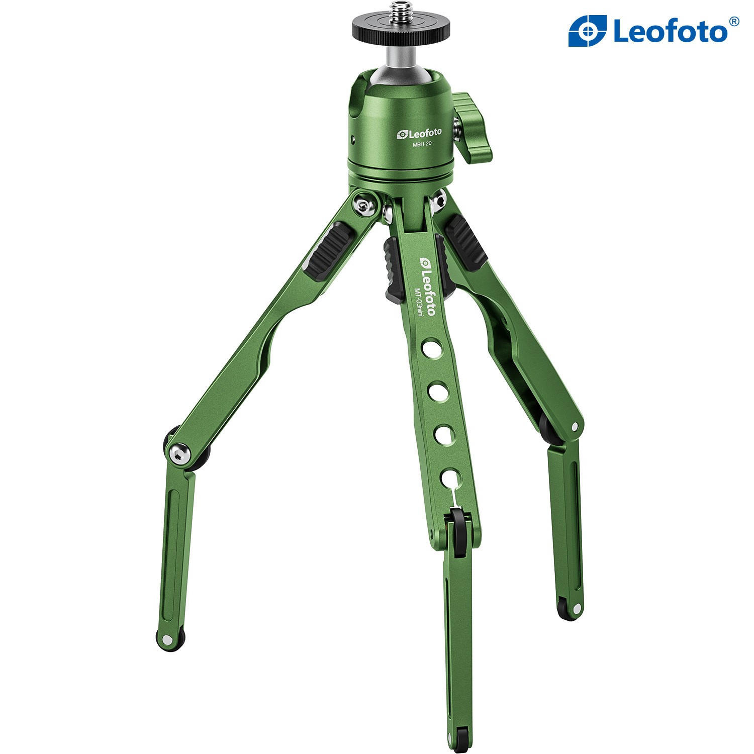 [Leofoto USA] Leofoto MT-03 Mini Spider Folding Tabletop Tripod Kit-Green