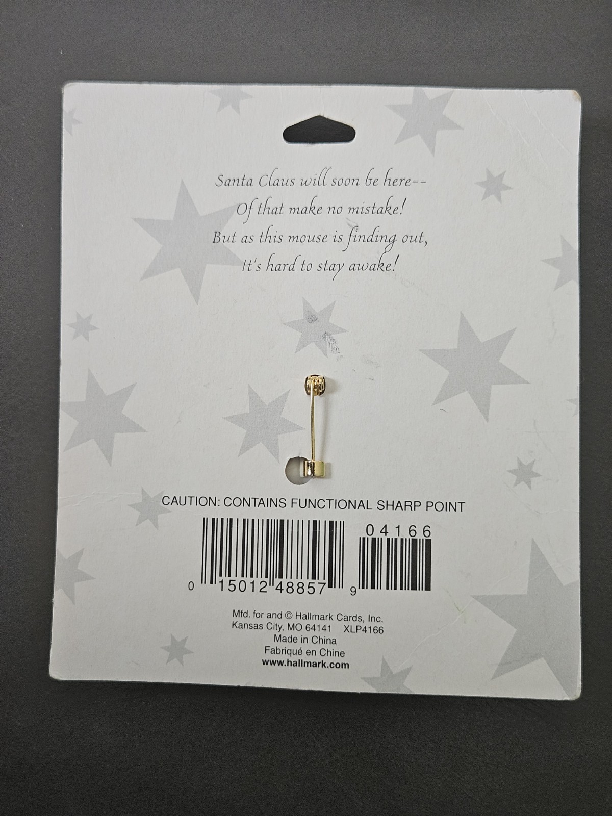 Hallmark Night Watch Lapel Pin- Mouse Watch Clock - Read Description