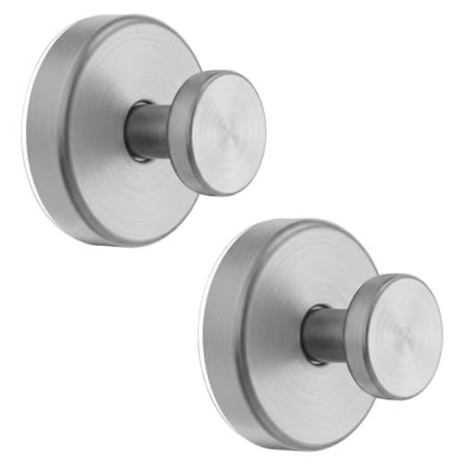 Vacuum Suction Cup Hooks for Shower, Shower Hooks for 2 Pack Round Silver