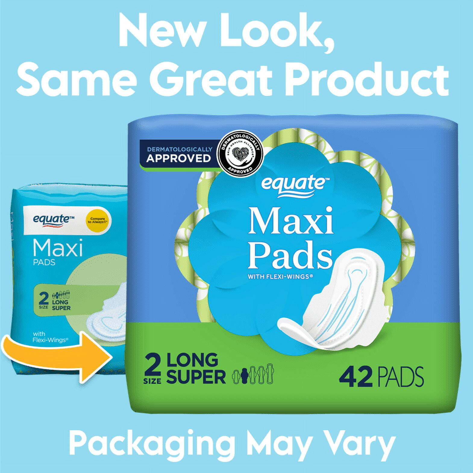Maxi Pads with Flexi-Wings, Unscented, Long Super, Size 2 (42 Count)