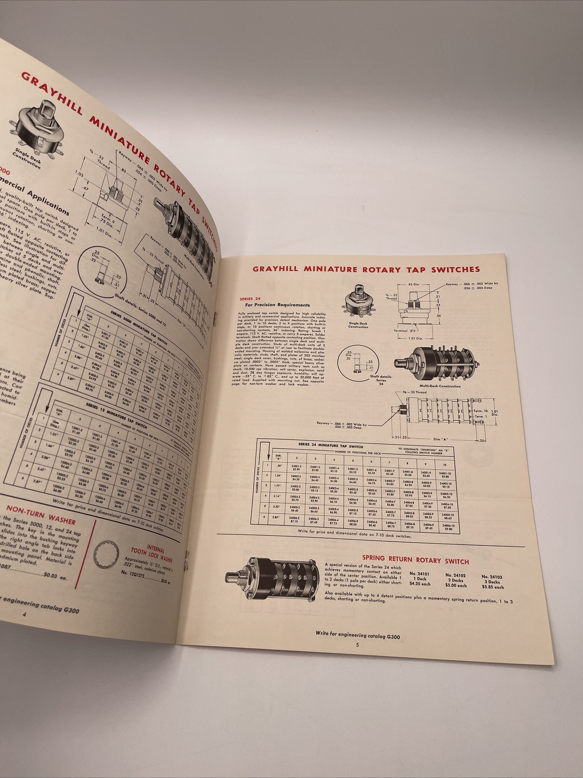 Grayhill Condensed Catalog D-202 Miniature Electronic Components 1958