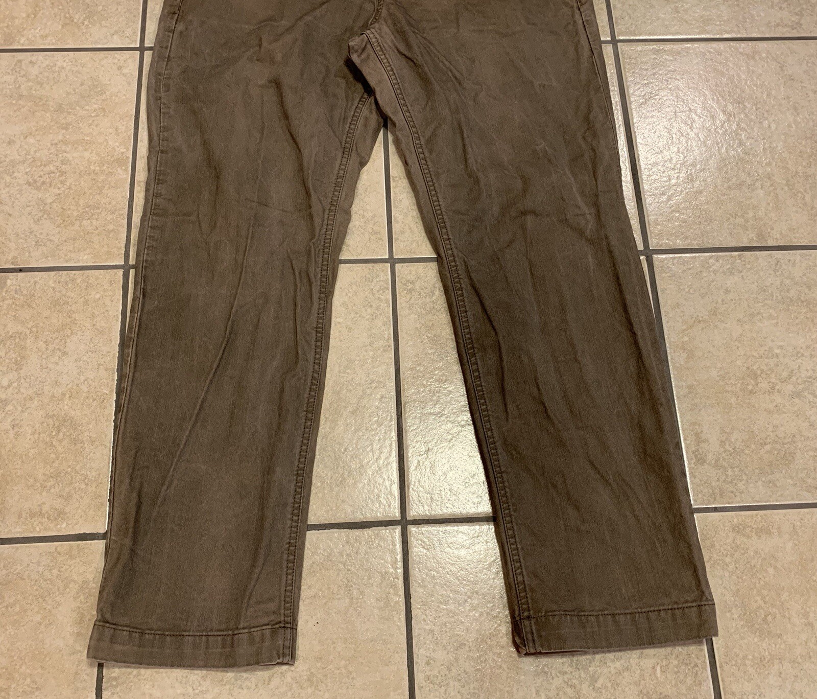 Men's 36x30 GAP 1969 Brown Slim Fit Straight Leg Trouser Pant 100% Cotton 851151