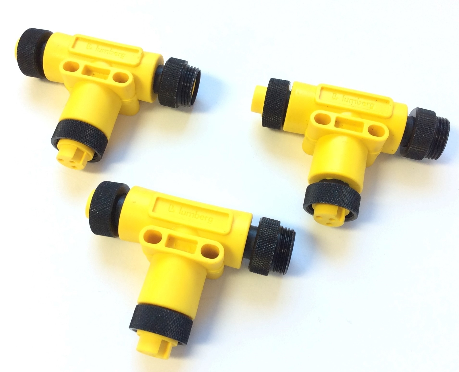 Lot of 3 Lumberg 0906 UTP 311 Splitter T, 2x 7/8" Female to 1x 7/8" Male 3-Poles