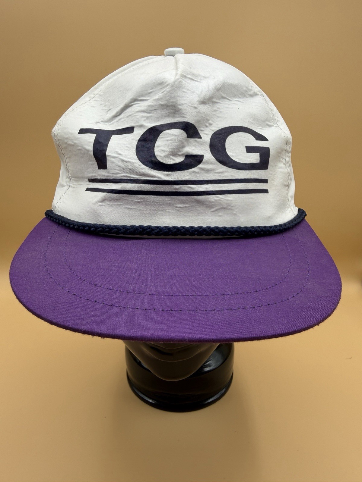 TCG Tool Competence Group Rope Vintage Hat Cap Purple White Snap Back Adjustable
