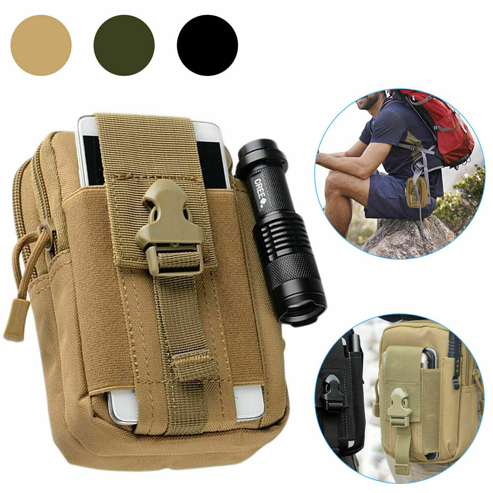 Men's Tactical Molle Waist Pack Fanny Phone Pouch Belt Bag Camping Hiking Bag US