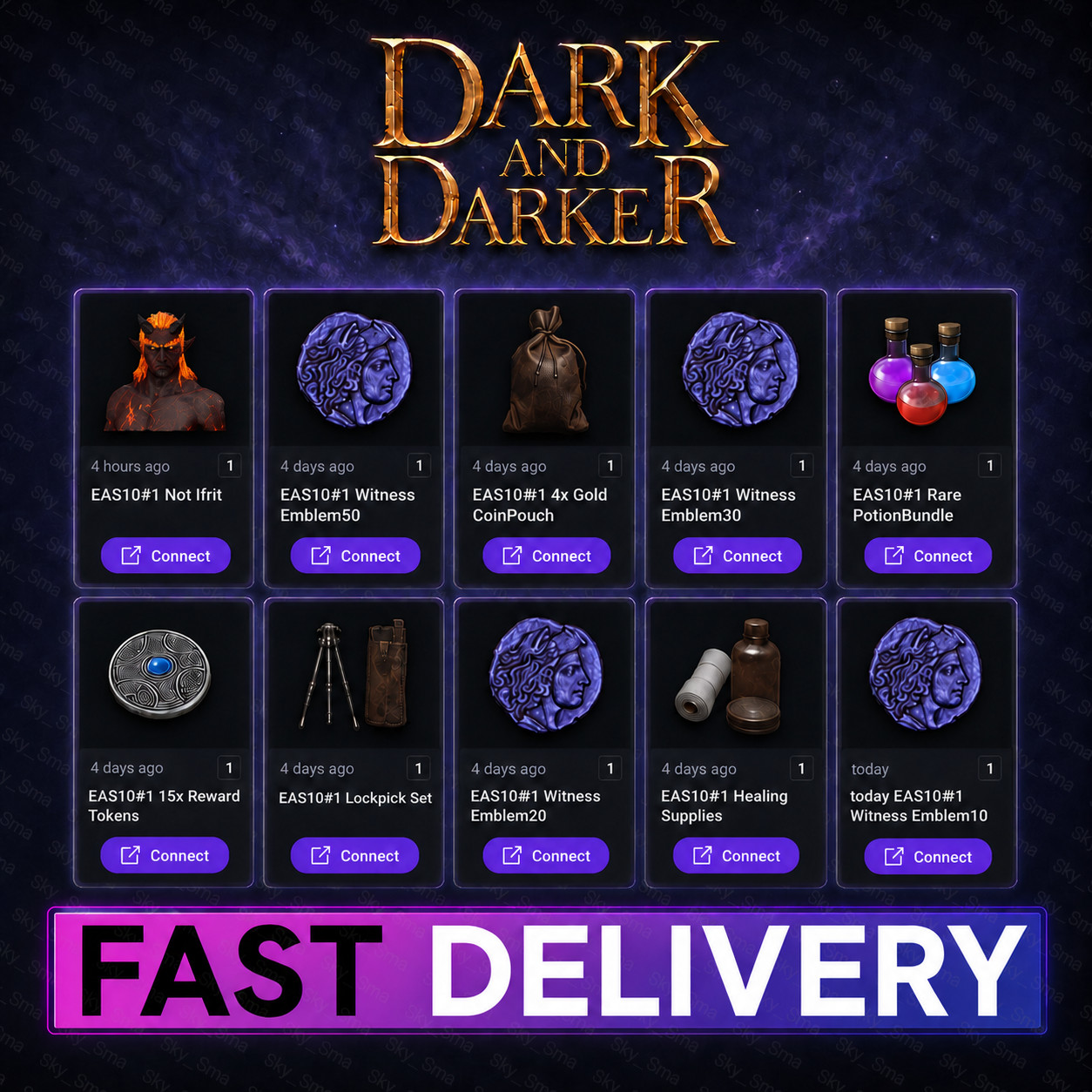 Dark and Darker Twitch Drops Bundle - EAS10 Rewards - 10 Items