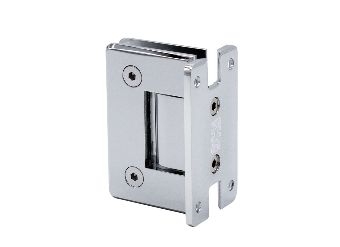 FHC Preston Wall Mount Hinge Full Back Plate Brass Polished Chrome Finish