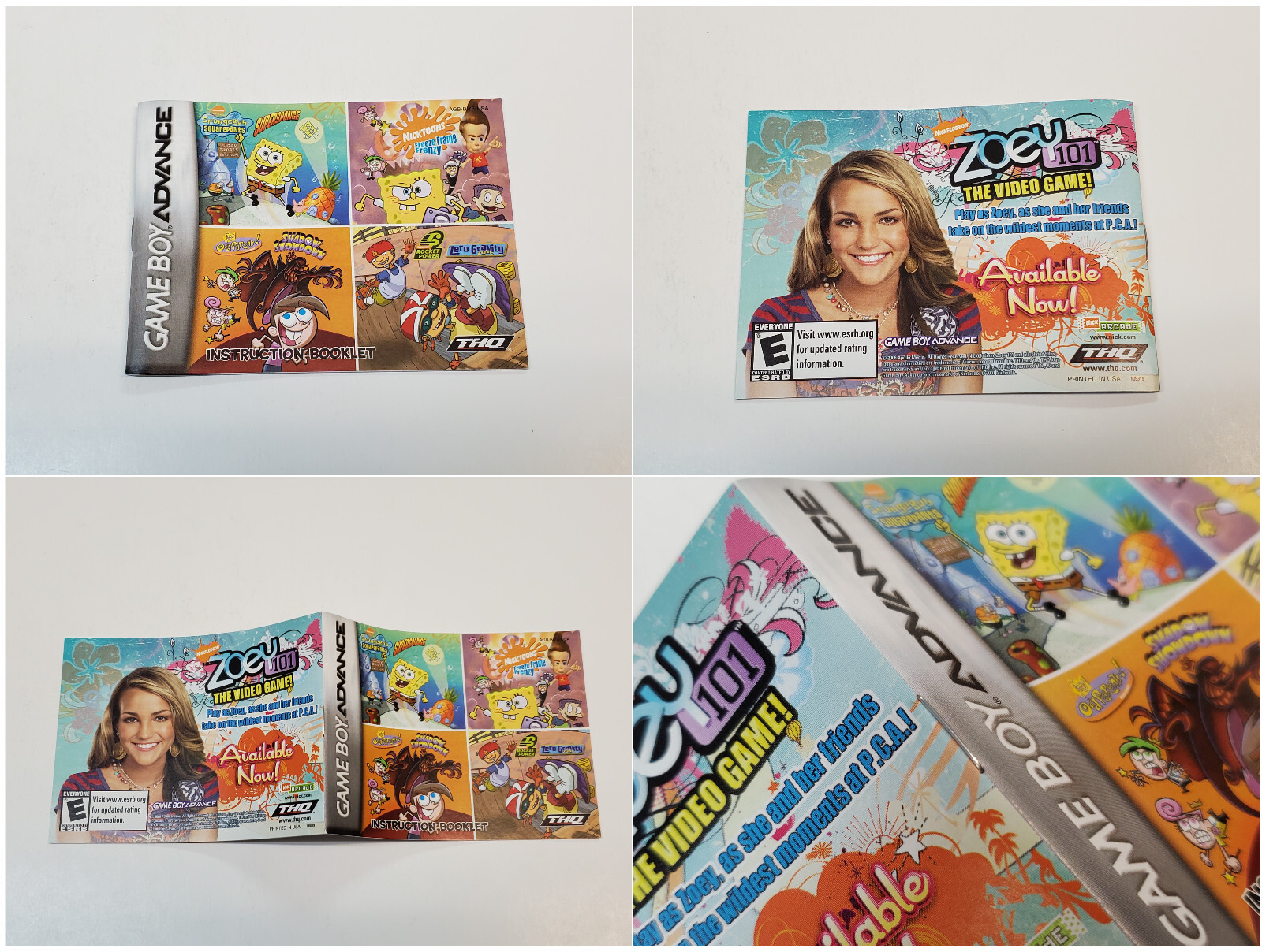 Nickelodeon 4 Games on One Game Pack GBA Authentic Box & Manual Only *