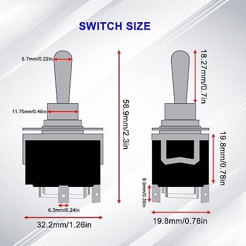 Momentary Reverse Polarity Switch 12V 30A Motor Control RV Jack Switch UP/DOWN