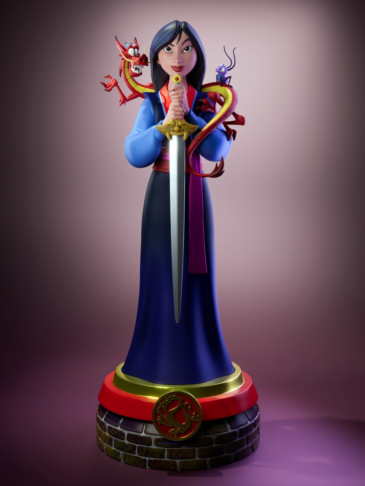 UNPAINTED Mulan Mushu 3D Printed Model Kit UW