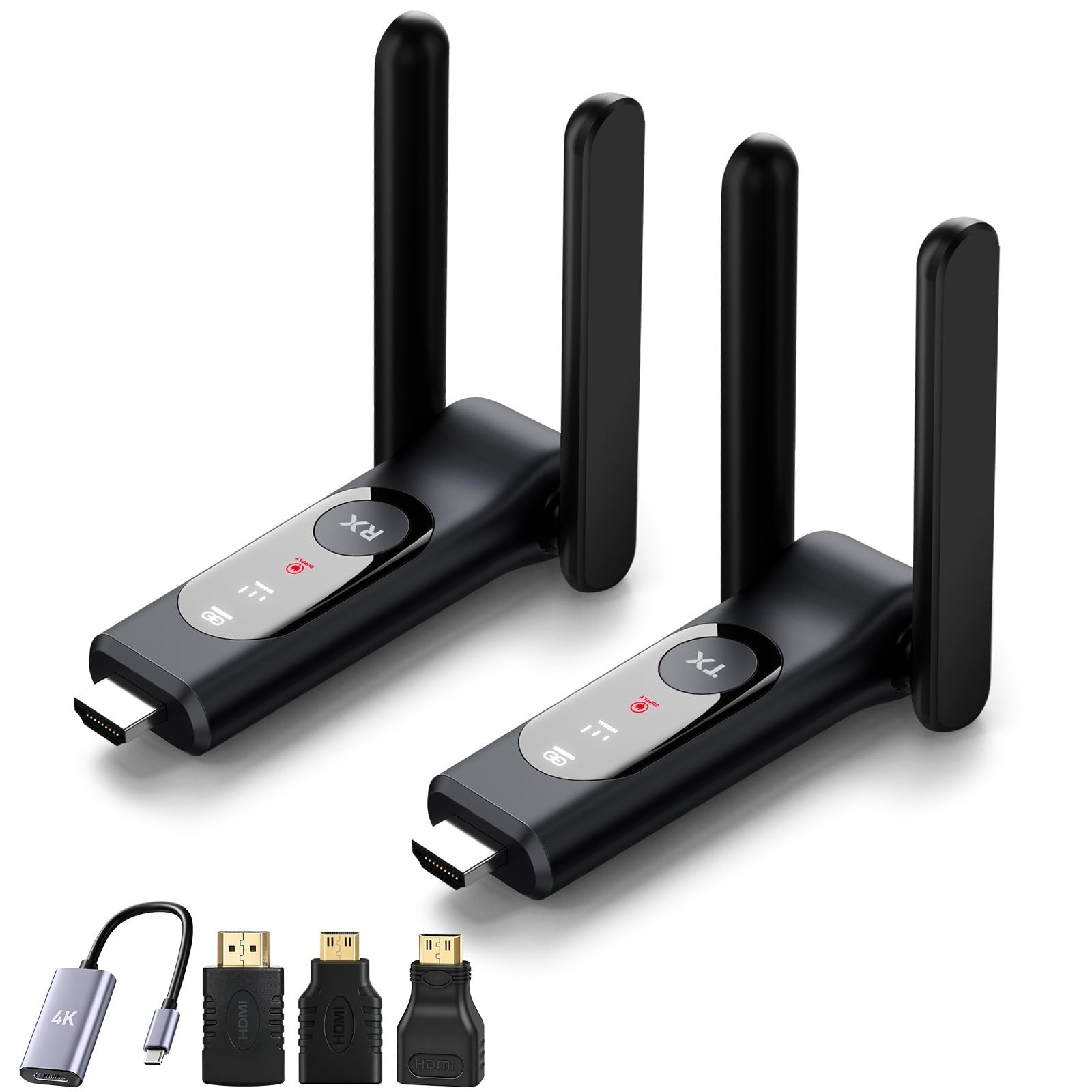 Upgraded Wireless HDMI Transmitter and Receiver, Supports up to 6 Devices Con...