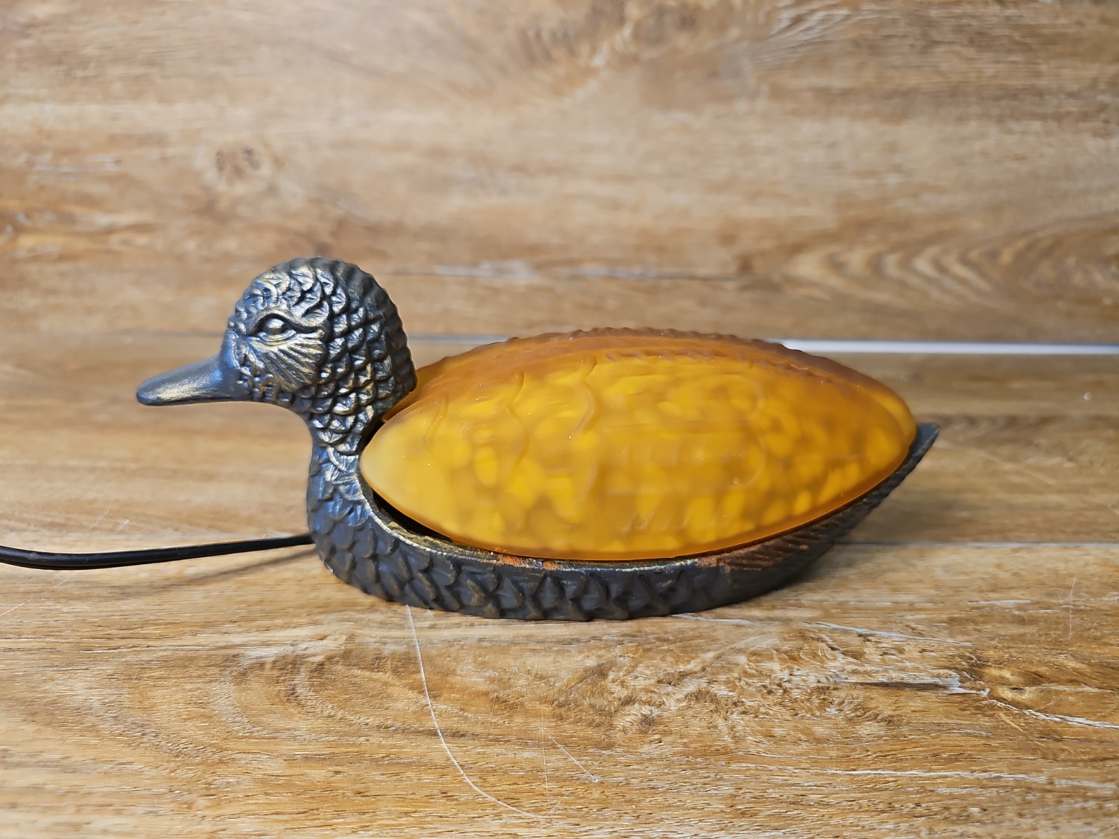 Duck Accent Light  Lamp Amber Glow Brass Duck