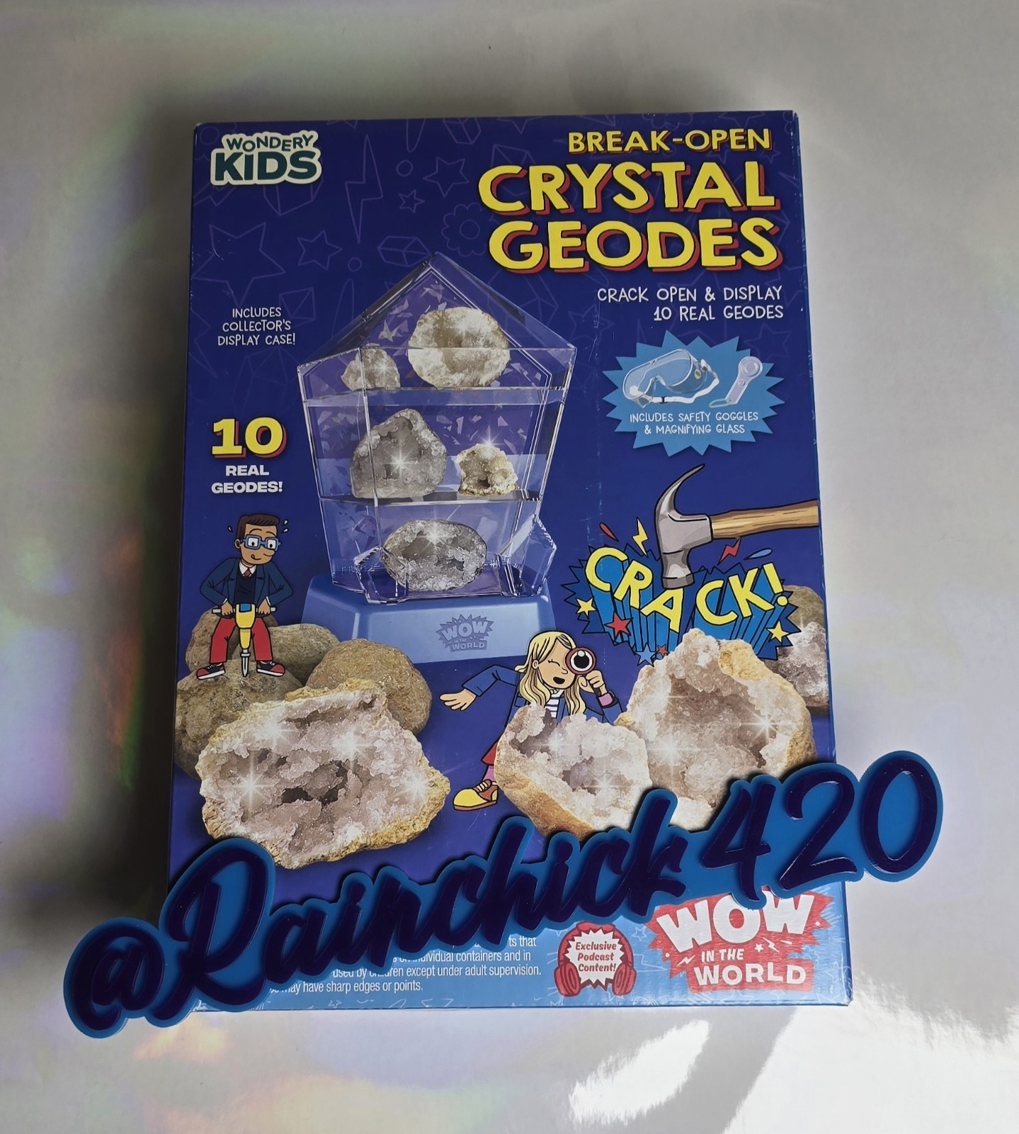 Wow in the World Break-Open Crystal Geodes New