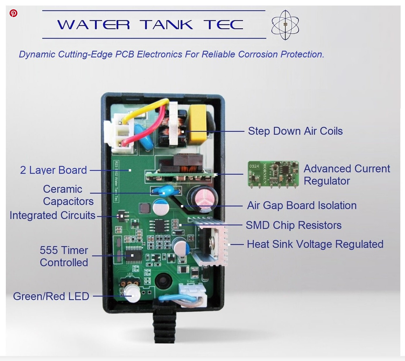 ICCP Powered Anode Rod System. Stops Internal Tank Corrosion & Hot Water Odor.