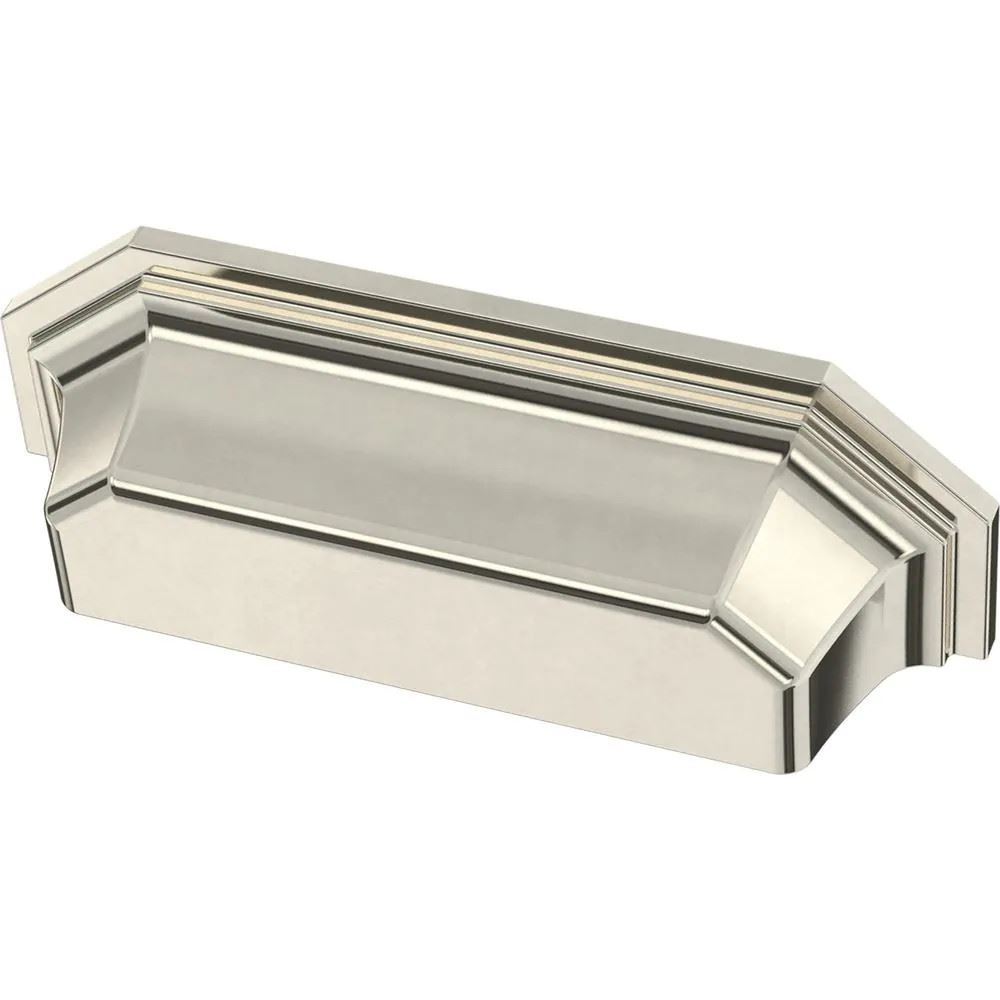 3" Facted Cup Pull Polished Nickel