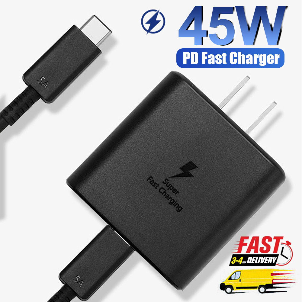 45W Fast Charging Type C Wall Charger & 6FT Cable For Samsung Galaxy S21 S22 S23
