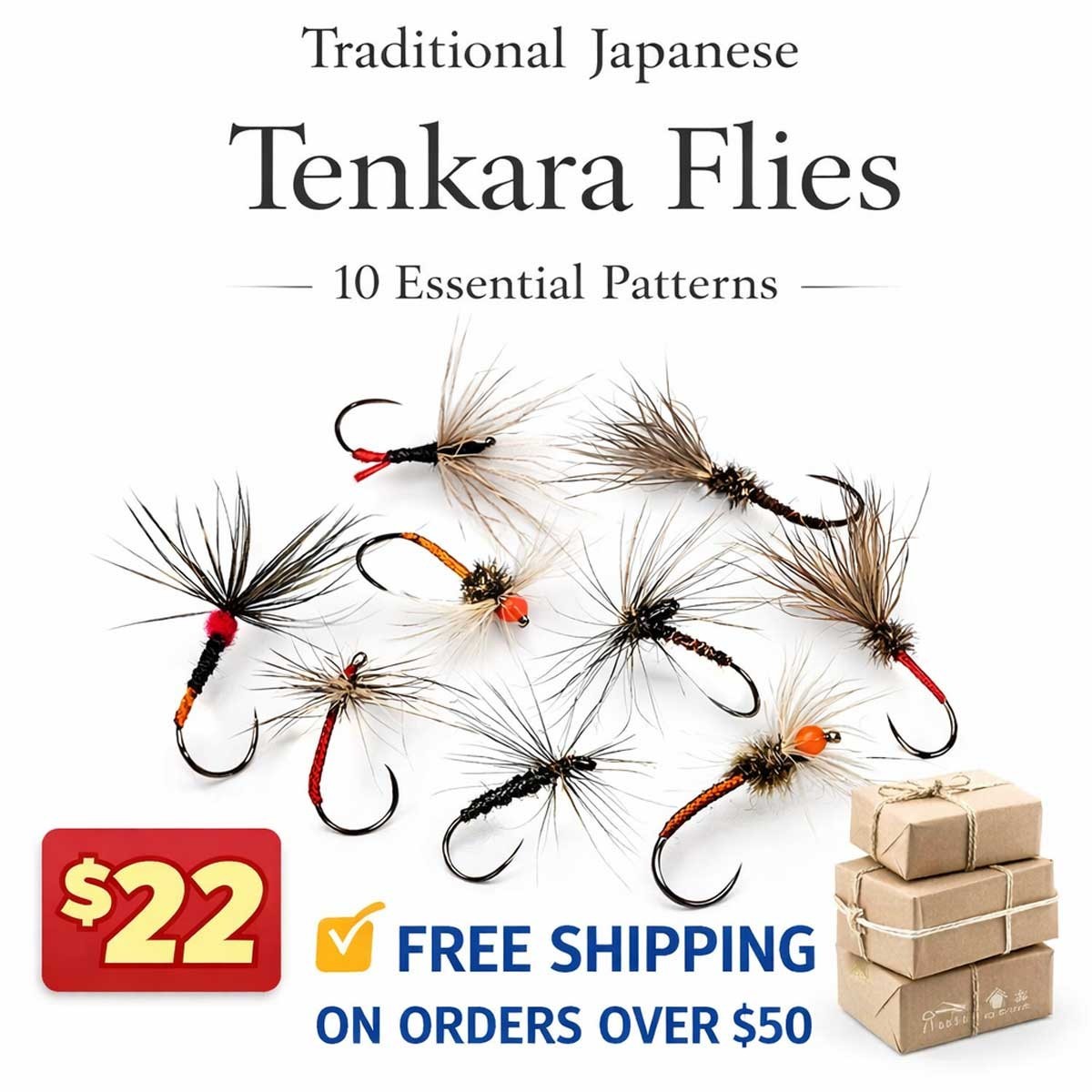 Fly Fishing Flies Assortment 10pc – Trout Wet Flies Japanese Tenkara Set