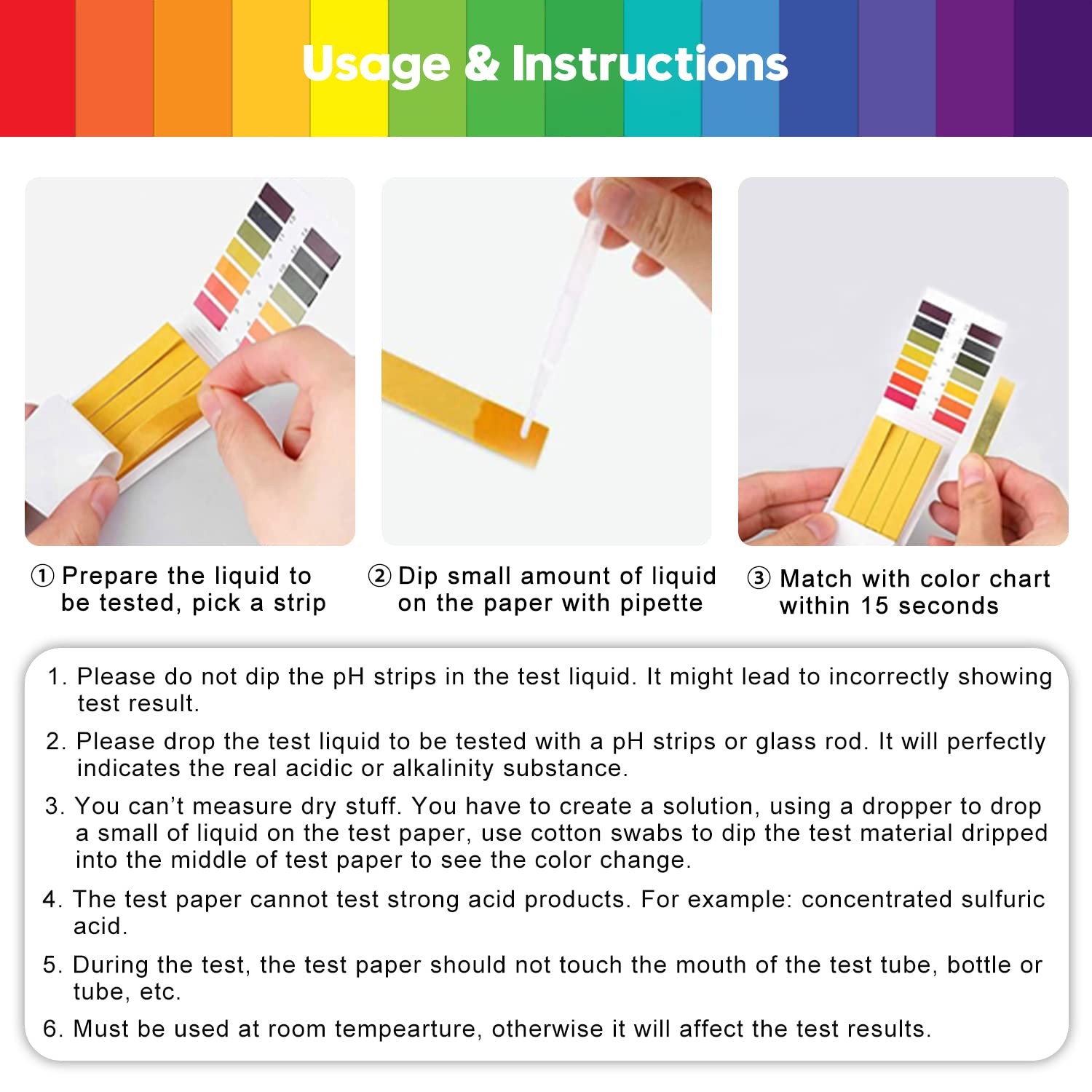 2 Pack pH Test Strips, 160 Strips pH.1-14 Universal pH Test Paper Litmus Test..
