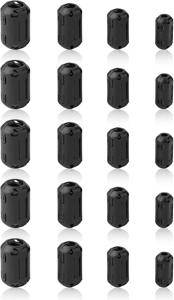 20 Pcs Snap on Ferrite Core Cord Ring RFI EMI Noise Filter Suppressor Cable Clip