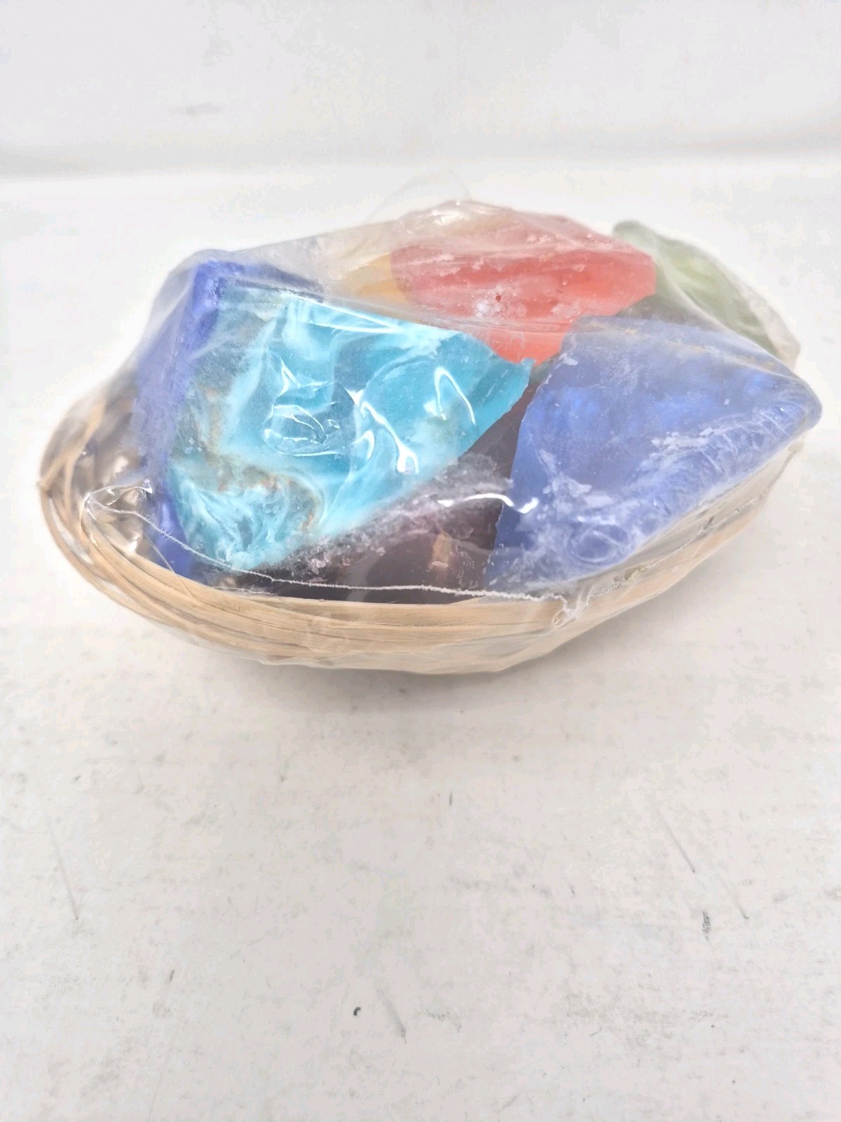 T.S. Pink SoapRocks Basket - O - Gems Jewel Soap-New