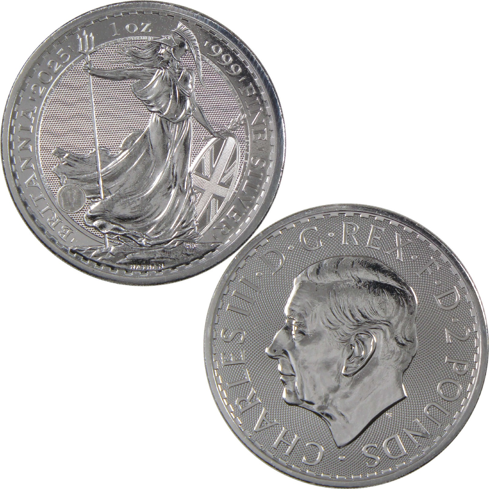 2025 UK Britannia BU Brilliant Uncirculated 1 oz .999 Silver £2 Coin