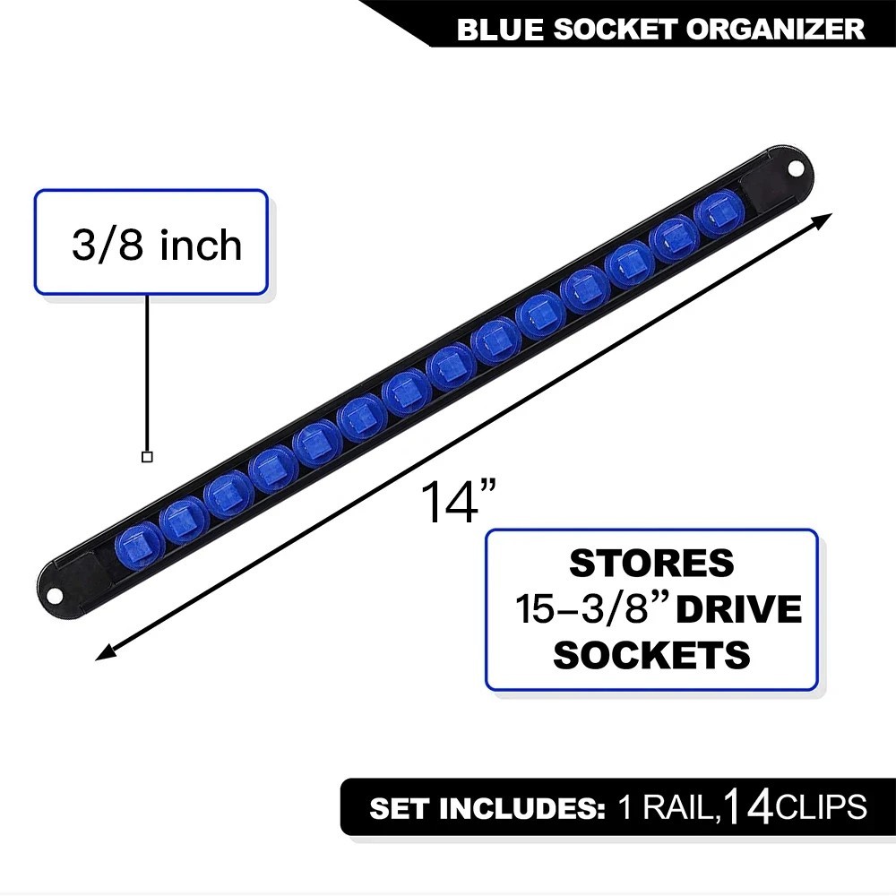 1Pcs 360° Swivel Socket Organizer Durable Socket Clip Rail Holder Tool Rack