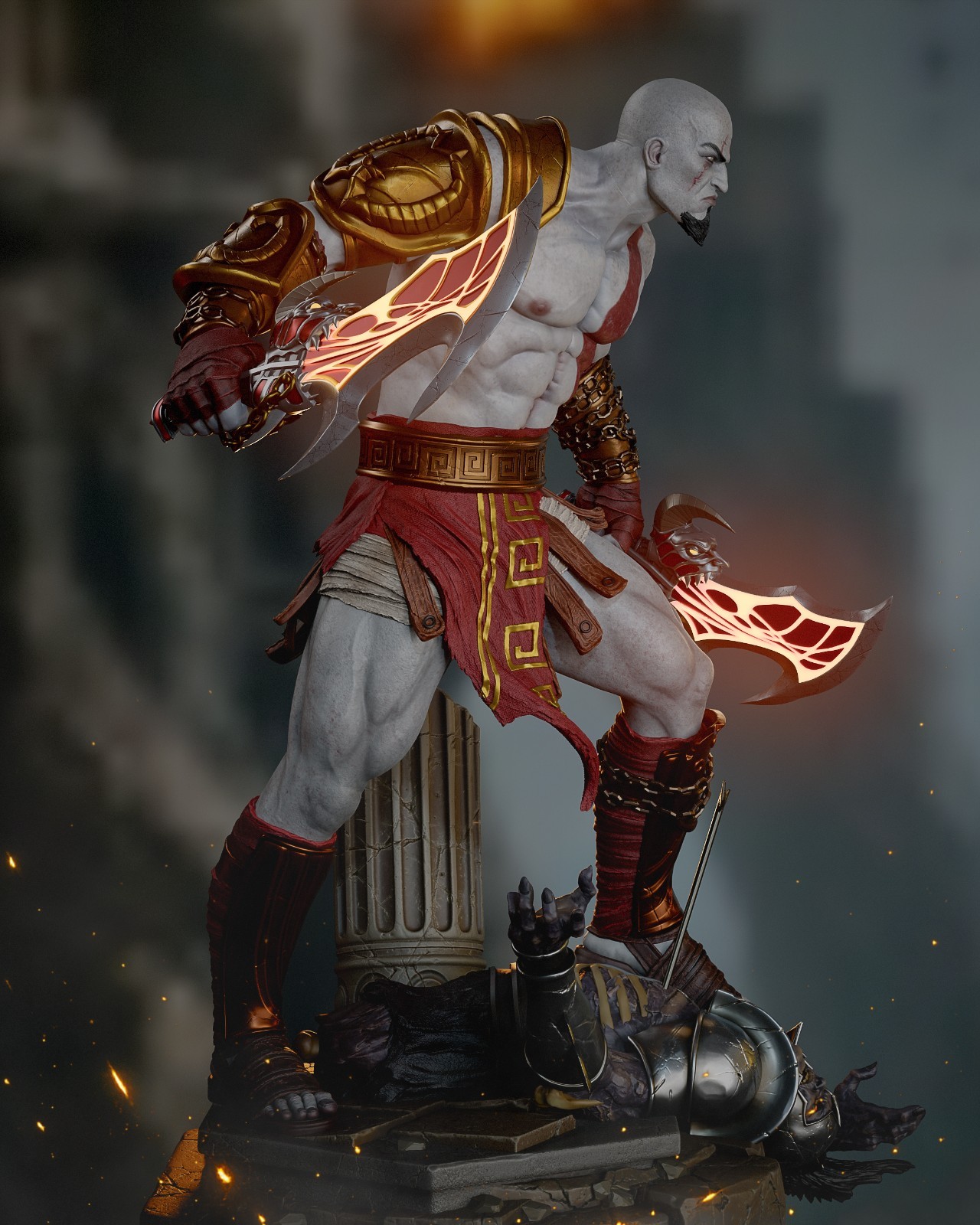 Kratos (1) 1/12 Unpainted 3D Printed resin model kit CA3d