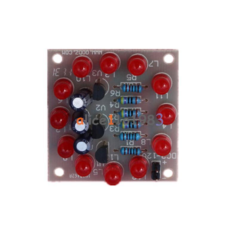 Red DIY Kit Circular Lamp Suite 12PCS LED Electronic Production DIY Fun