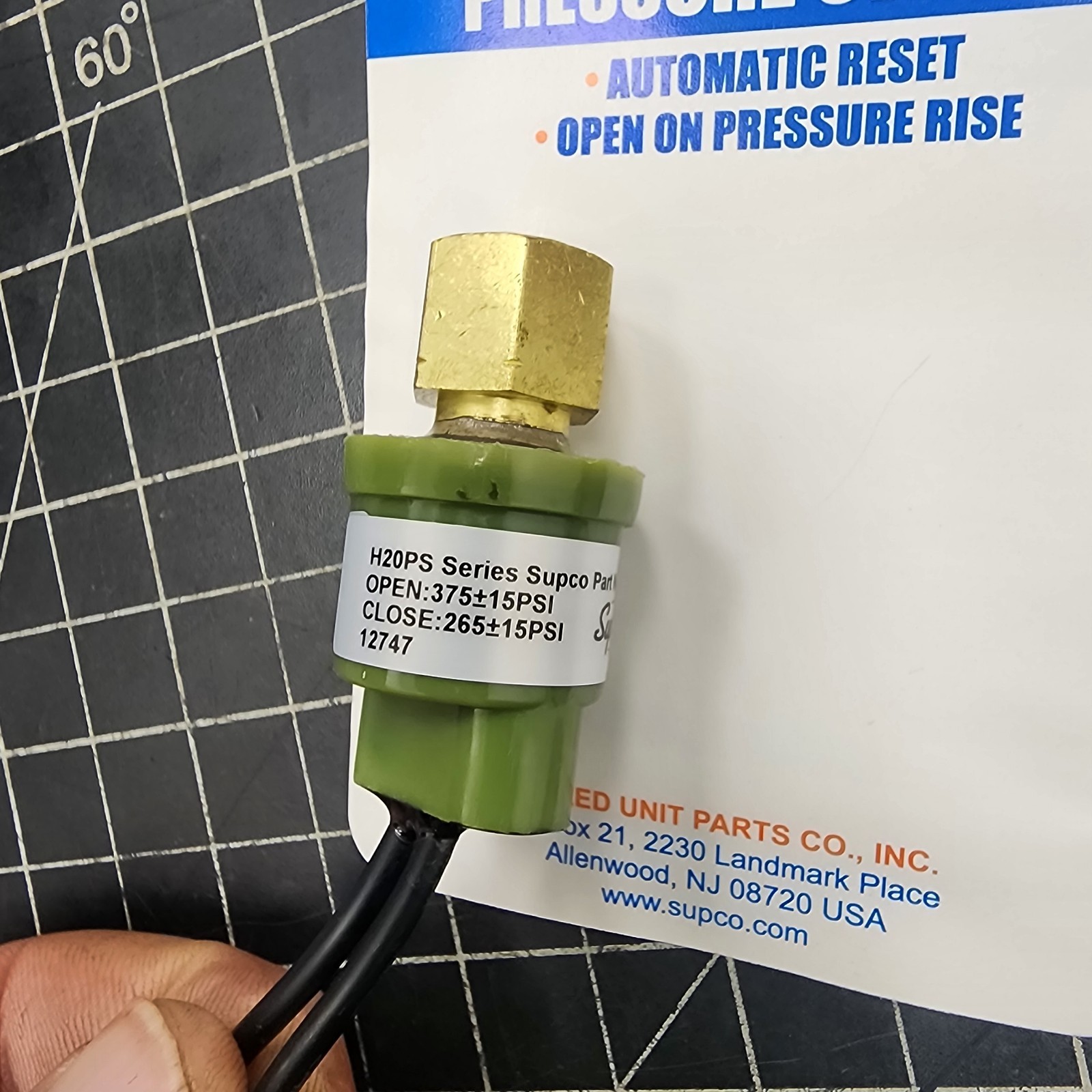 Supco SHP375265 Pressure Switch Range 375-265 Psig [B5S2]