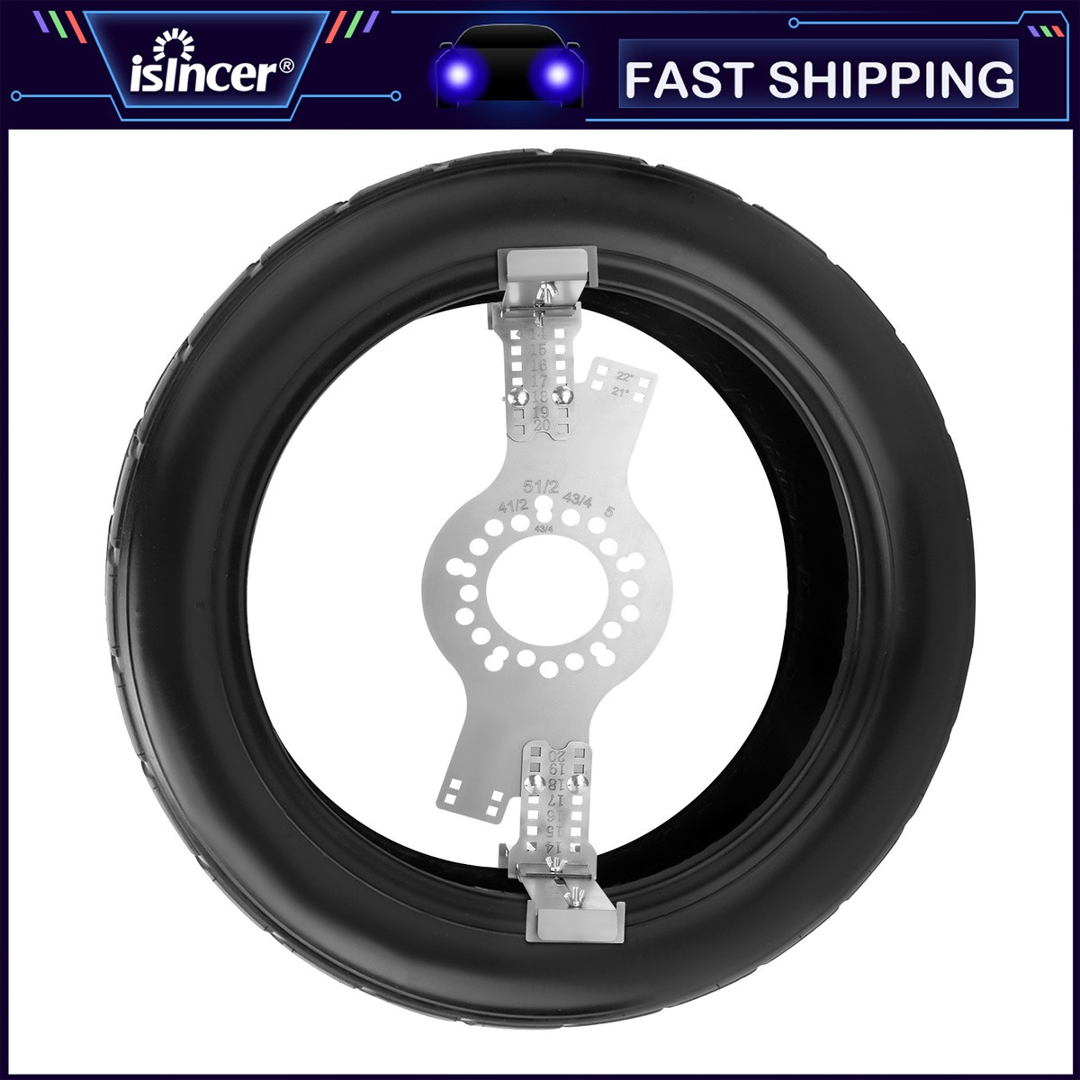 Wheel Fitment Testing Tool 5-Lug Pattern Silver 5x4.5, 5x4.75, 5x5, and 5x5.5