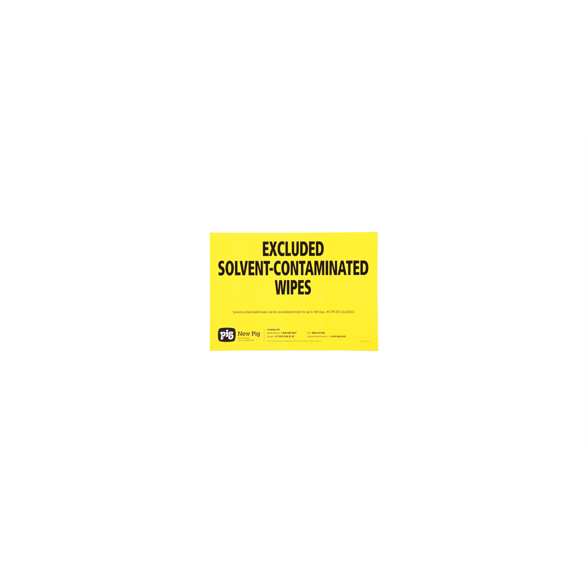 New Pig Solvent Contaminated Wipes Label (Pack of 5)