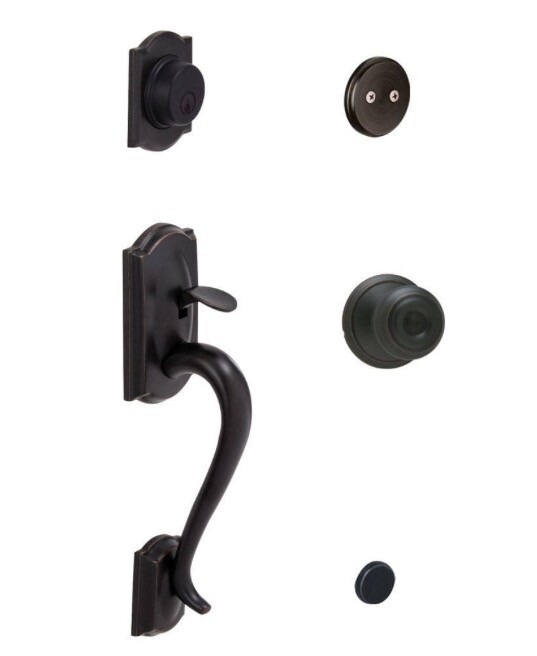 Schlage Camelot Dummy Door Handleset  with Georgian Knob F93 CAM GEO