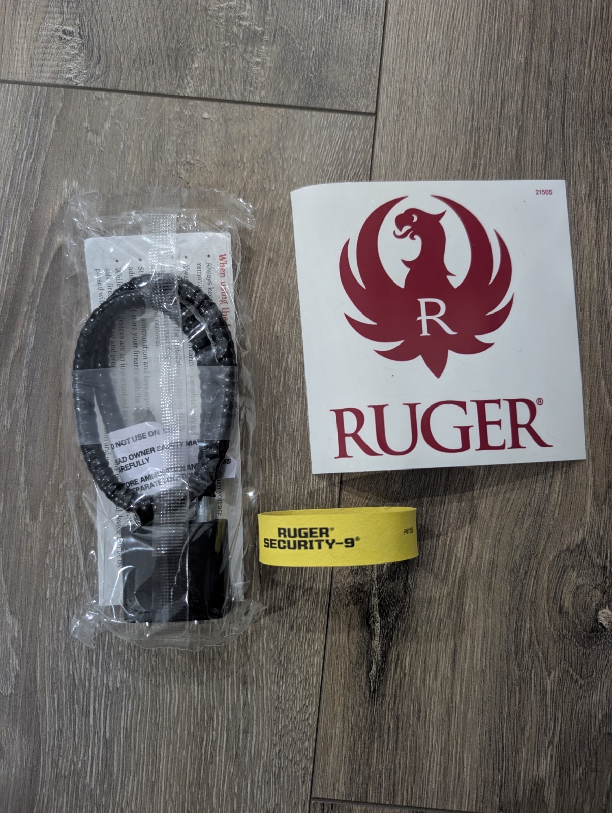 Ruger Factory Gun Lock w/ Ruger Decal & Security-9 Tag – New OEM