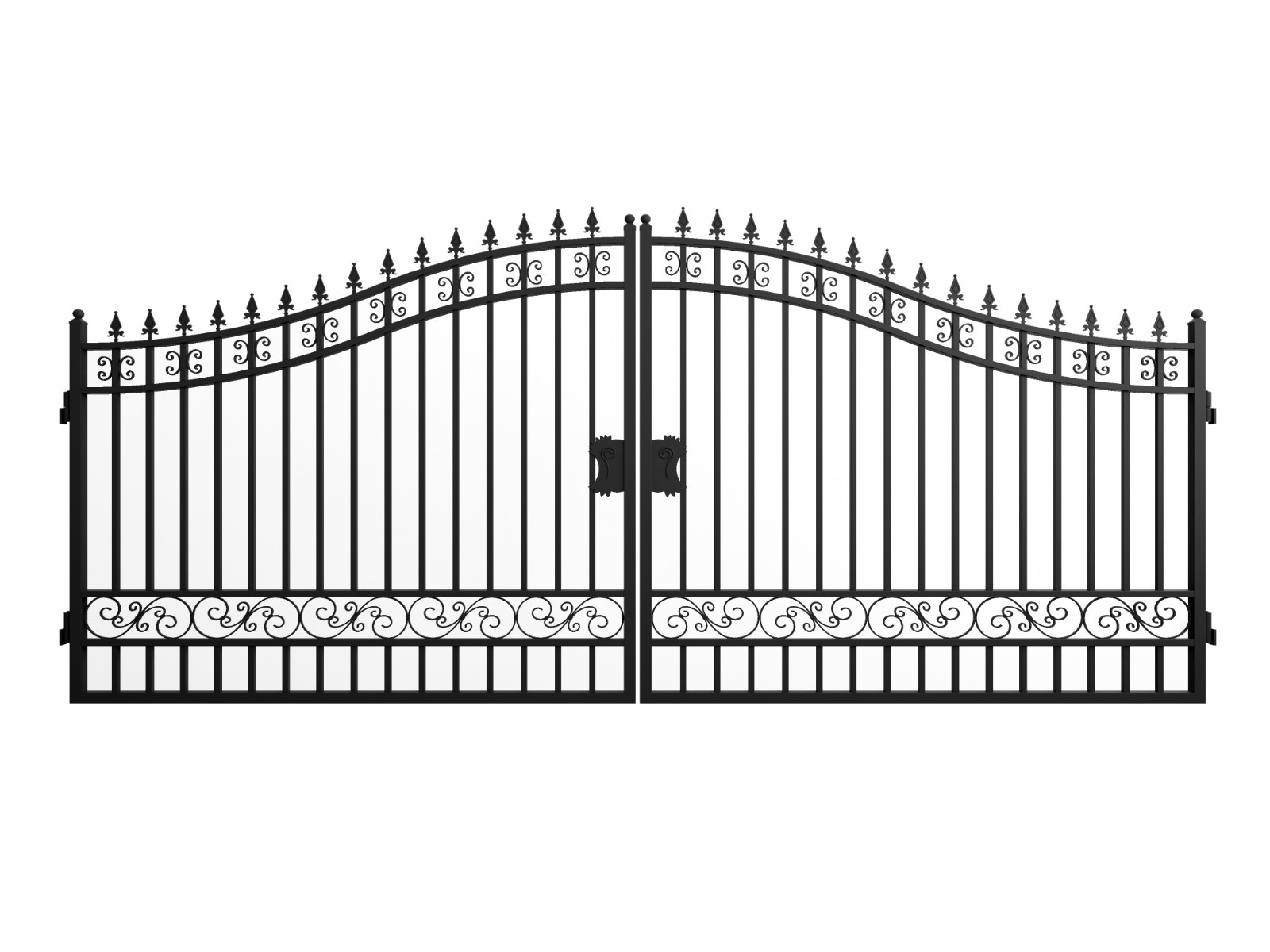 20x8 FT Steel Dual Swing Driveway Gate|Basic Style| Powder Coated Rust Resistant