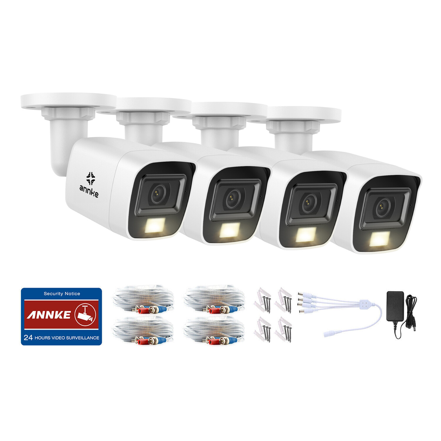 ANNKE 4x 4K Video Security Camera CCTV IP67 8MP Outdoor Color Night Vision WDR