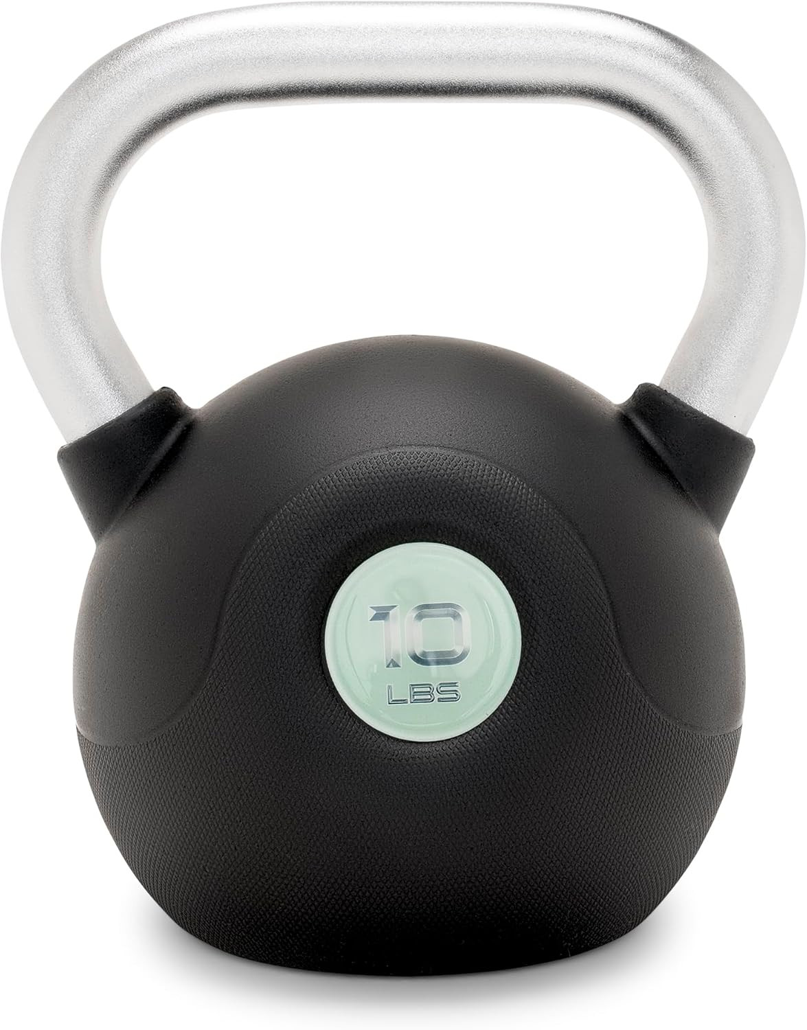 PU Coated Kettlebell – 10 to 40 LB Single Weights with Textured Steel Handle, Fl