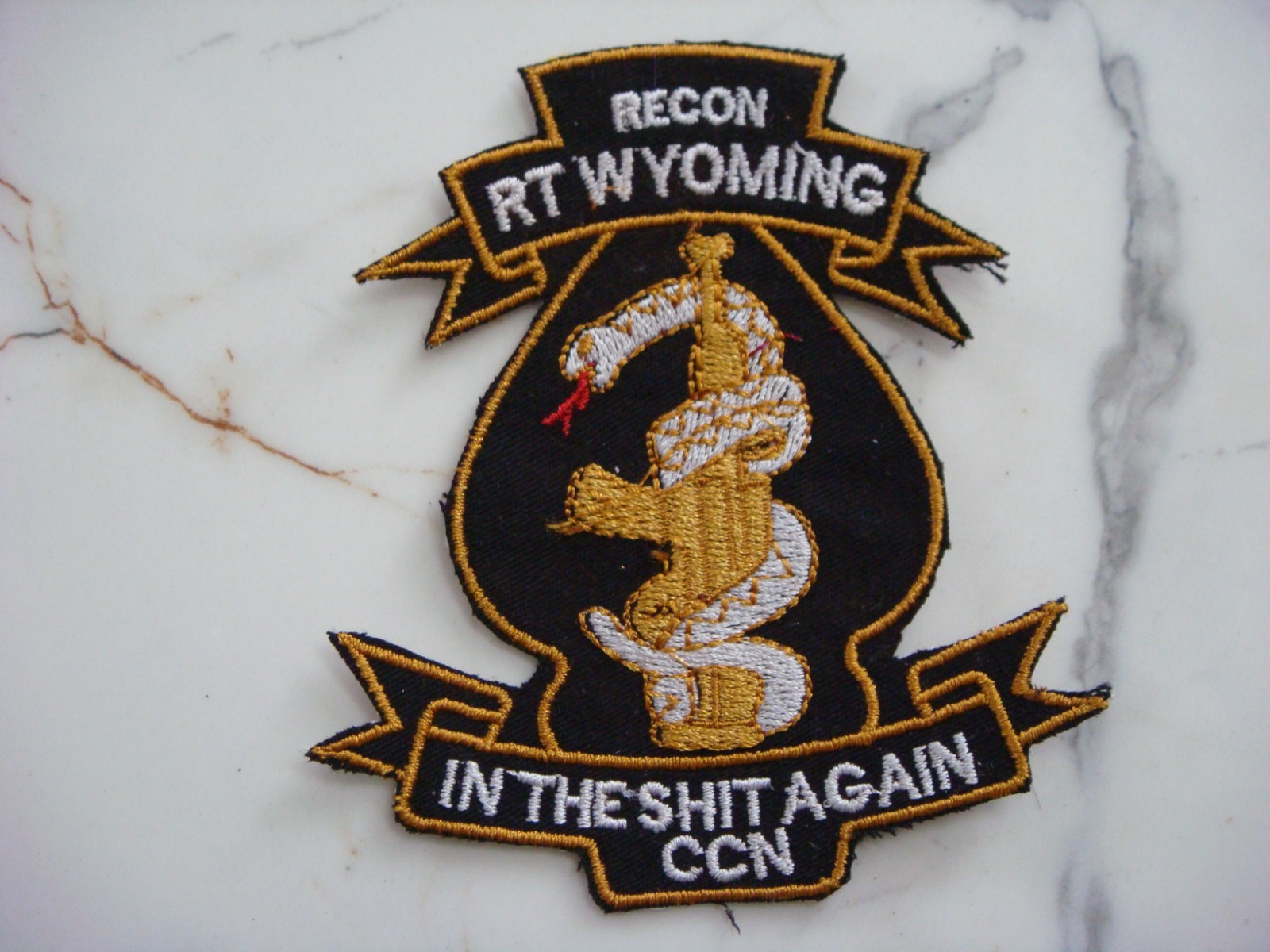 US 5th SF Grp SOG RT WYOMING "IN THE SH!T AGAIN " VIETNAM WAR PATCH