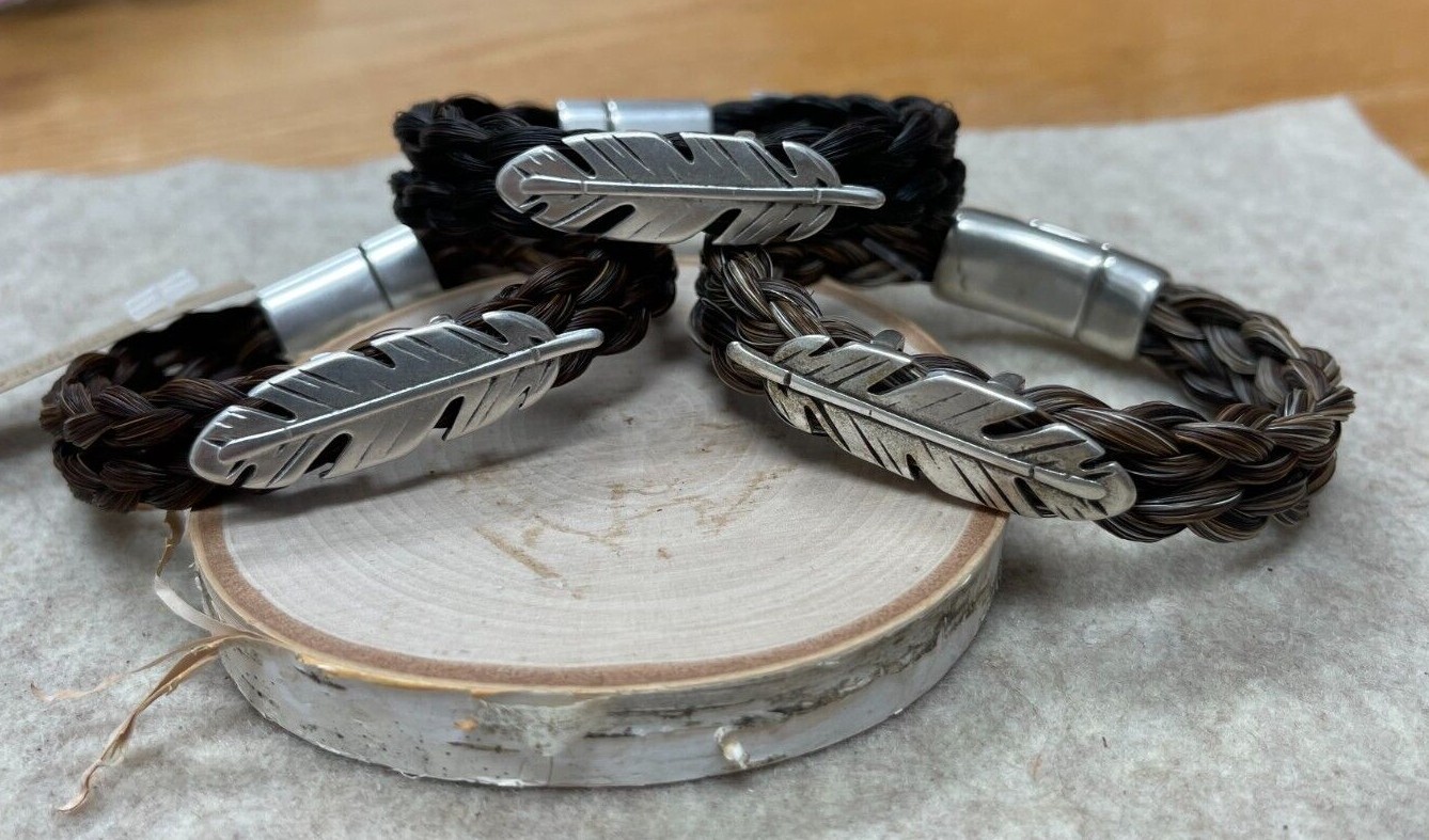 Horse Hair Braided Cuff Bracelet The Silver Wing  Cowboy Collectibles
