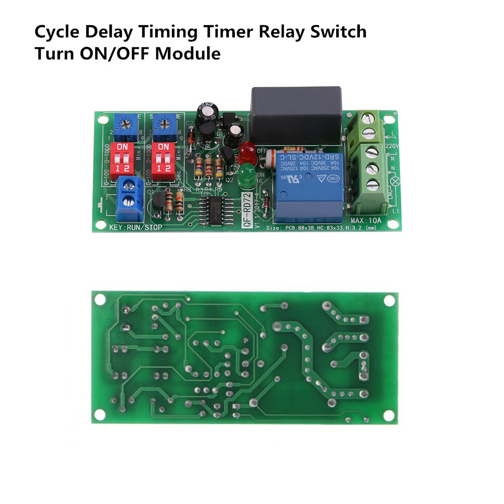 Cycle Delay AC 110V 120V 220V 230V Timing Timer Relay Switch Turn ON/OFF Module