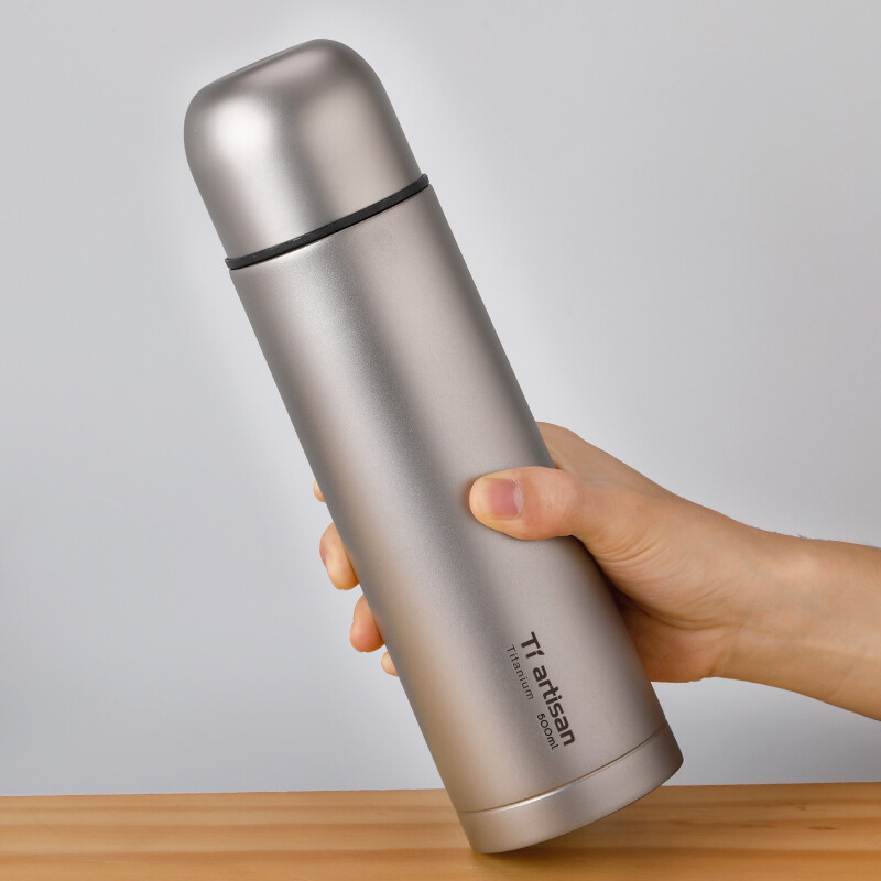 Outdoor pure titanium double layer insulation cup water bottle slug cup 0.5L