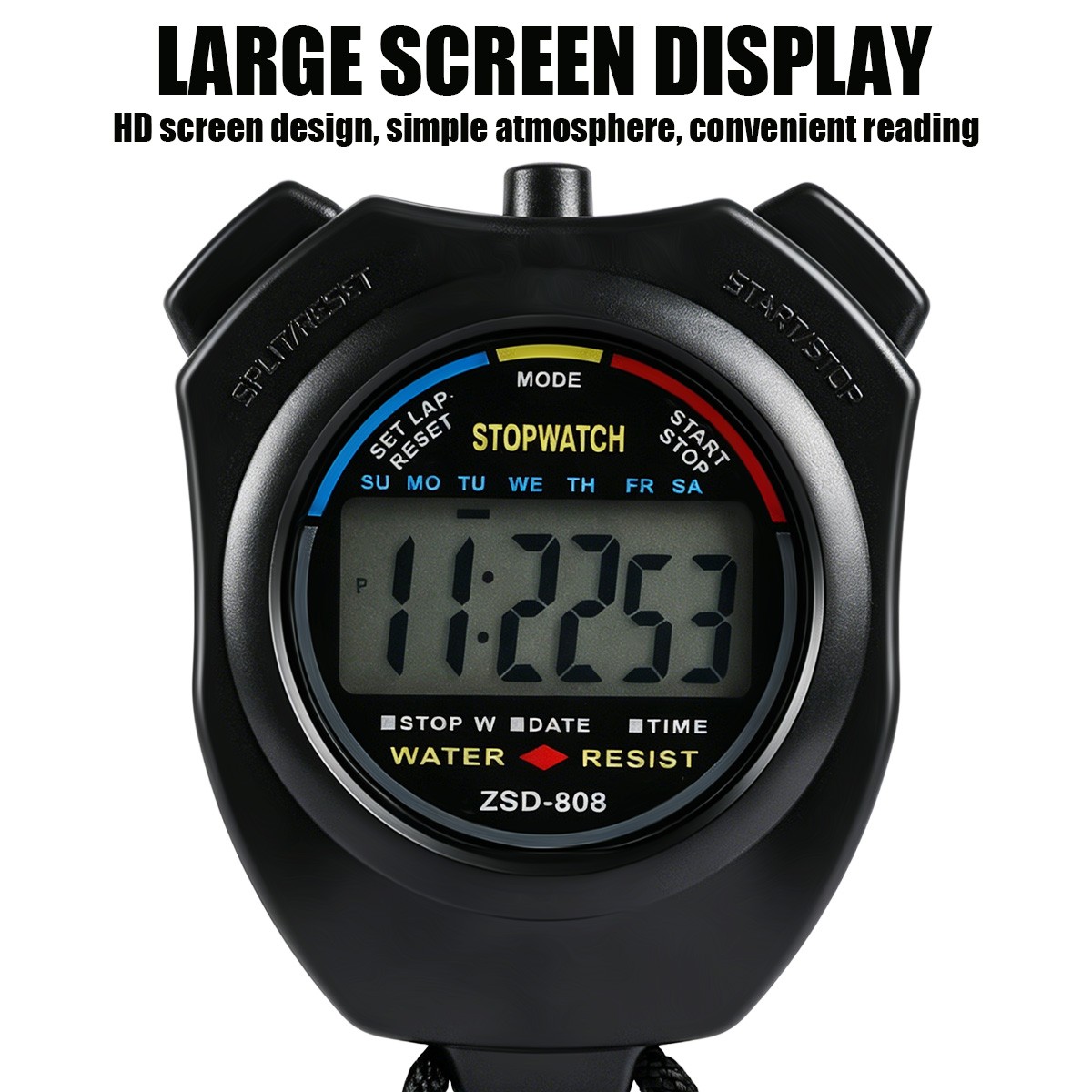 Durable Waterproof Digital Chronograph Multi-function LCD Timer Stopwatch New