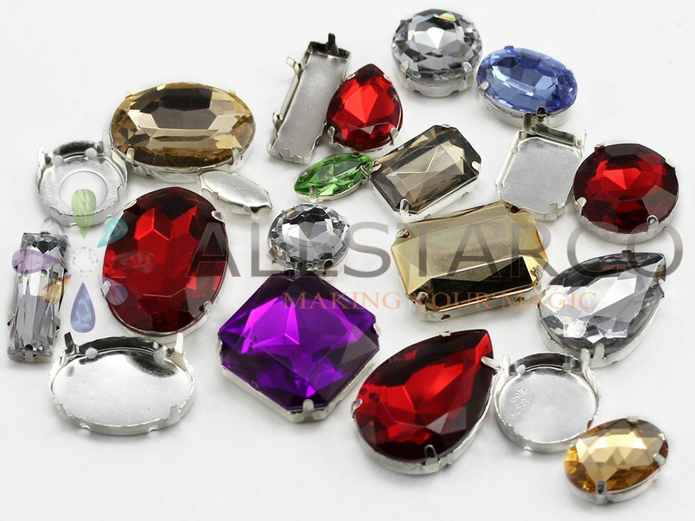 30x20mm Red Ruby H103 Teardrop Fancy Gems & Cup Settings - 4 PCS