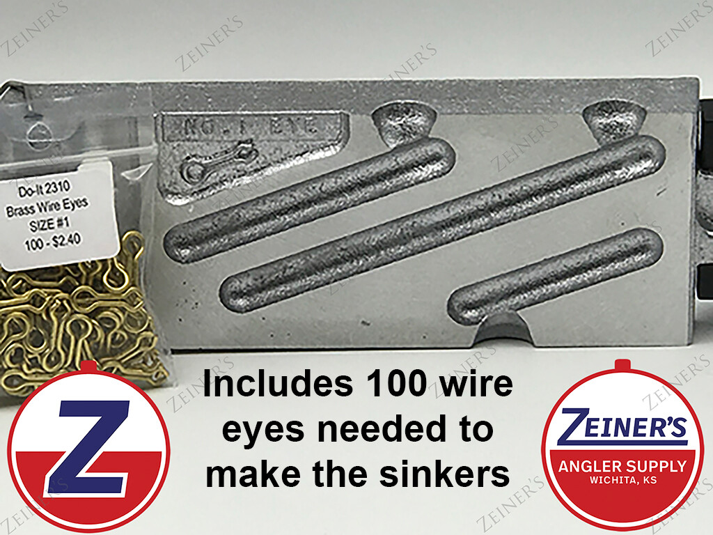 1164 New Do-It Pencil Sinker Mold w/#1 Wire Eyes - 3 size 1 1/4, 1 3/4, 2 1/2
