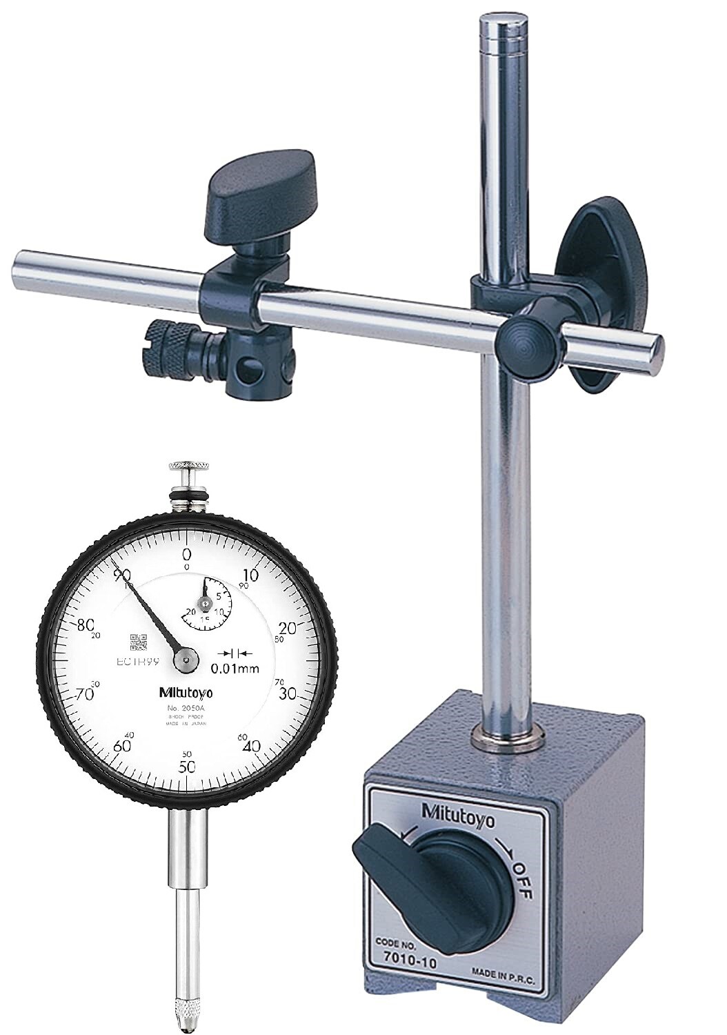 Mitutoyo Magnetic Stand With Dial Indicator,2050A Dial Indicator 0-20mm Range